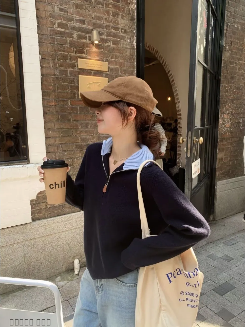 

Корейский элитный цветной блузка Long Sve, вязаный открытый кардиган, женский свободный топ ранней осени, прямой крой на молнии