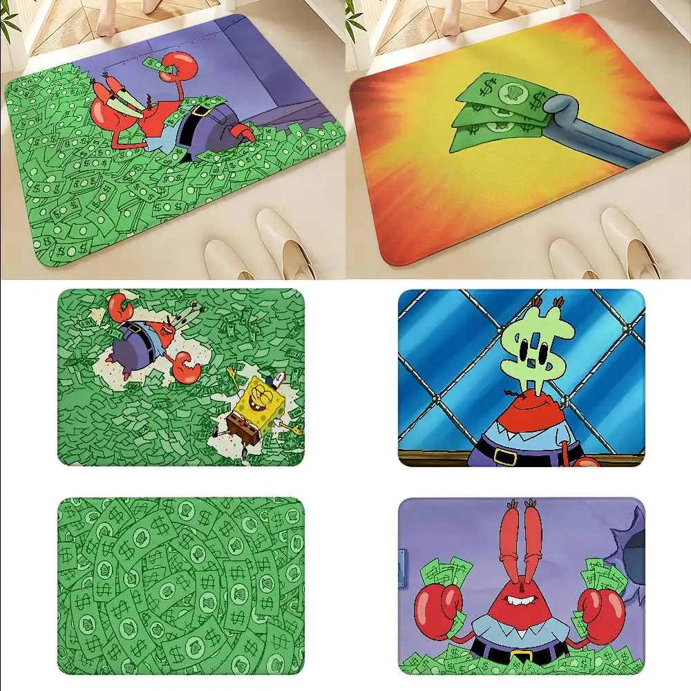 Mr. K-Krabs Floor Mats Home Laundry Rug Carpet For Living Room Decor Lounge Area Anti-slip Foot Mat Entrance Doormat