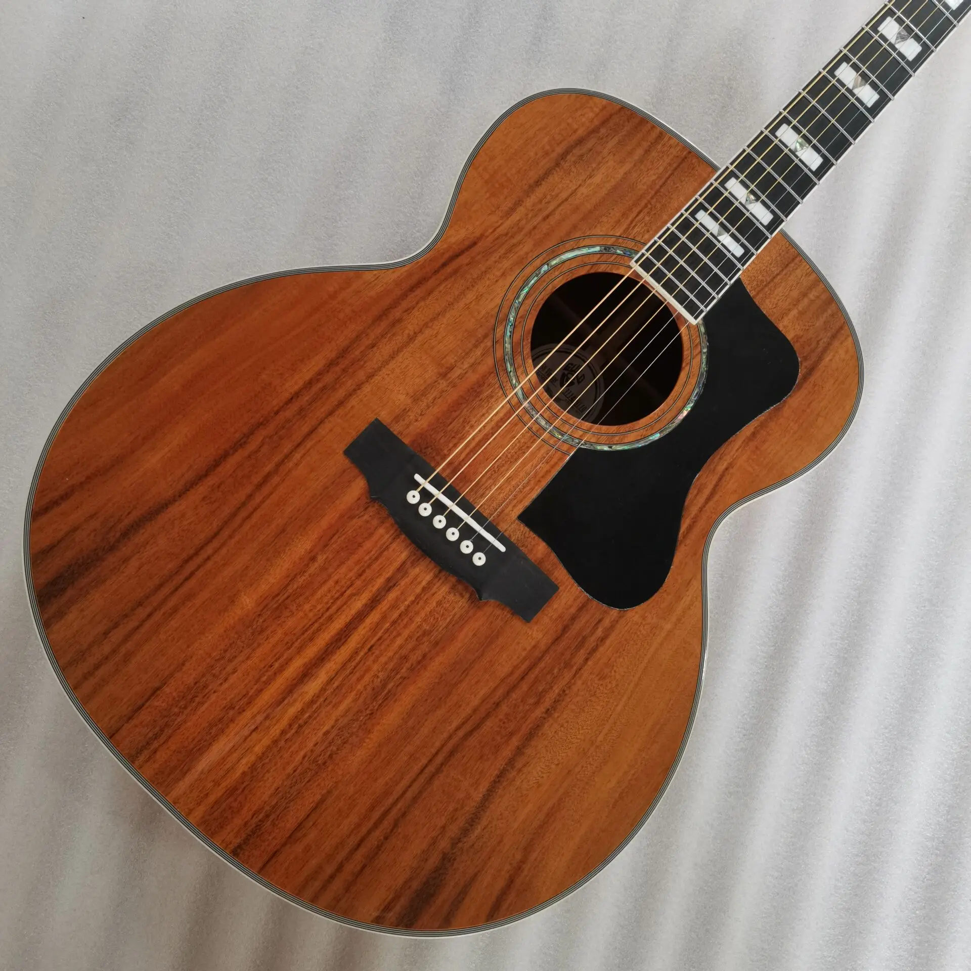 professional jumbo koa guitar with transacoustic pickup system F50 vintage guitar ebony fretboard acoustic electric guitars