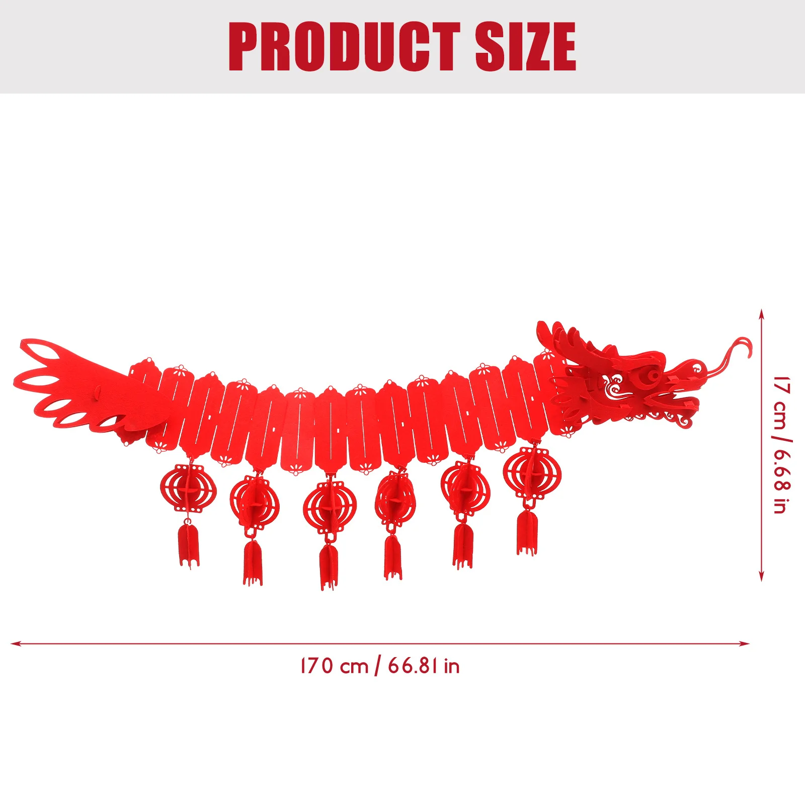 1 set di decorazioni da appendere con nappe a forma di drago, ornamento rosso per Capodanno cinese, per finestre, porte, pareti, festival di primavera, decorazioni per feste per interni
