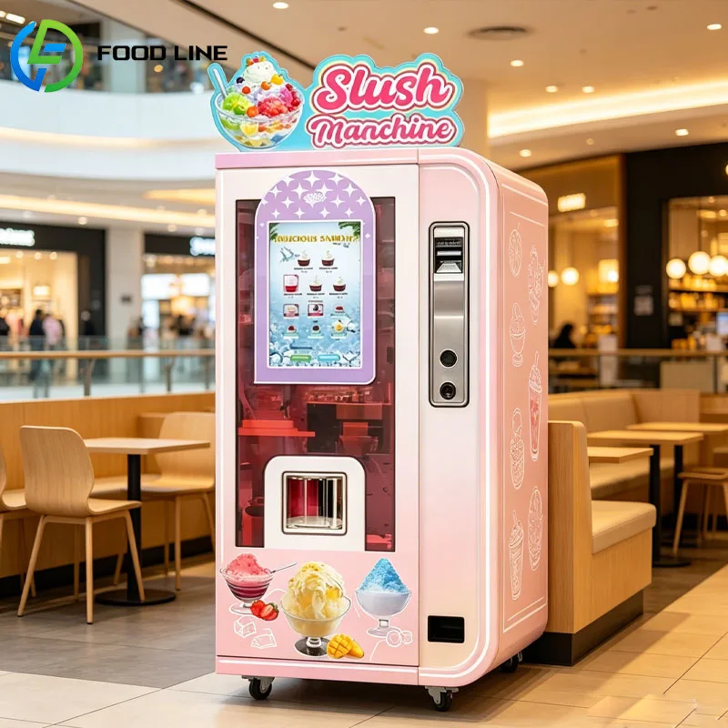 Commercial Smoothie Machine Vending Frozen Fruit Drink Maker Smoothie Slush Machine Self Service LED Touch Screen Customized