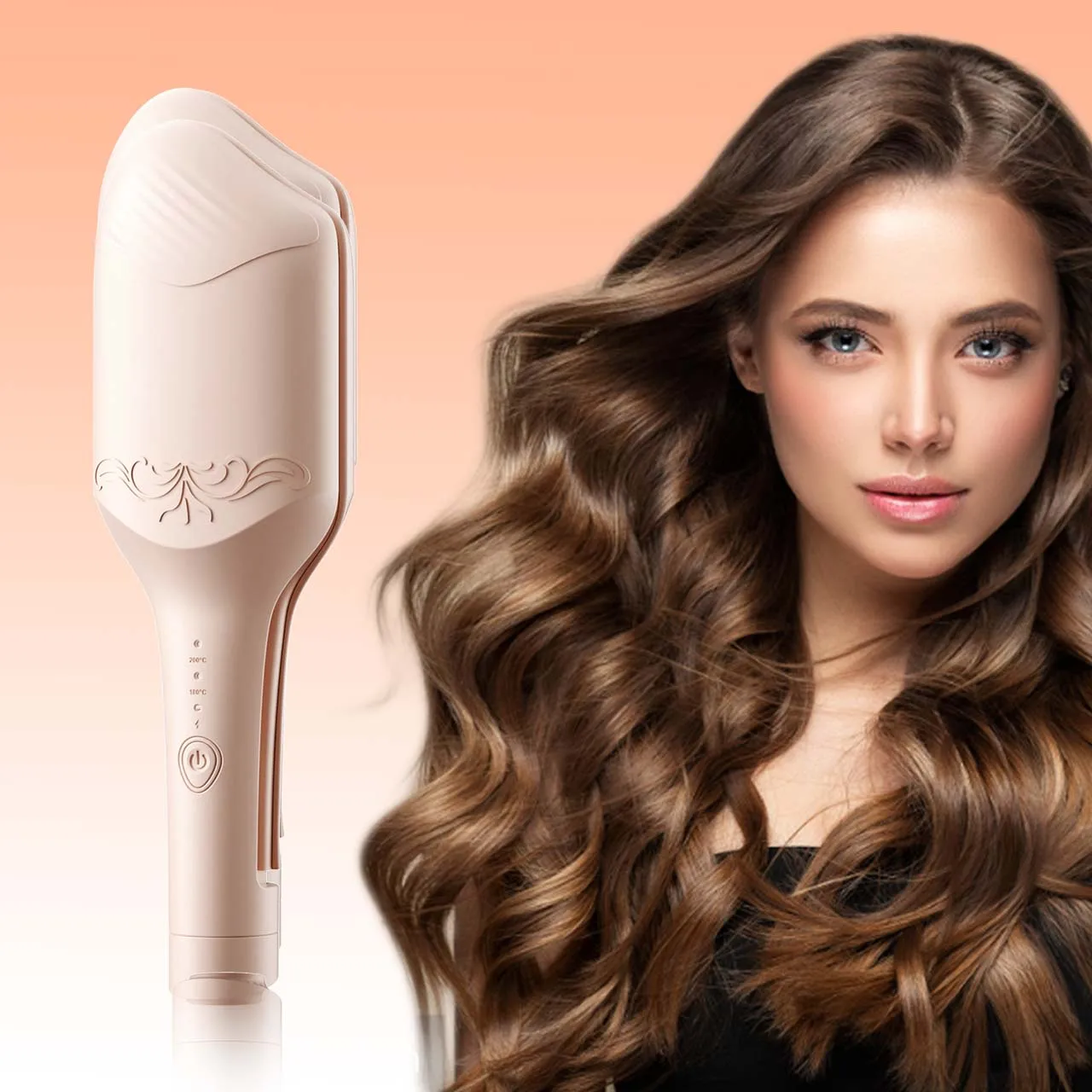 40mm Deep Waver Hair Curler Large Panel Fast Curling 100 Million Negative Ions 2 Speed Temperature for All Hair Lengths