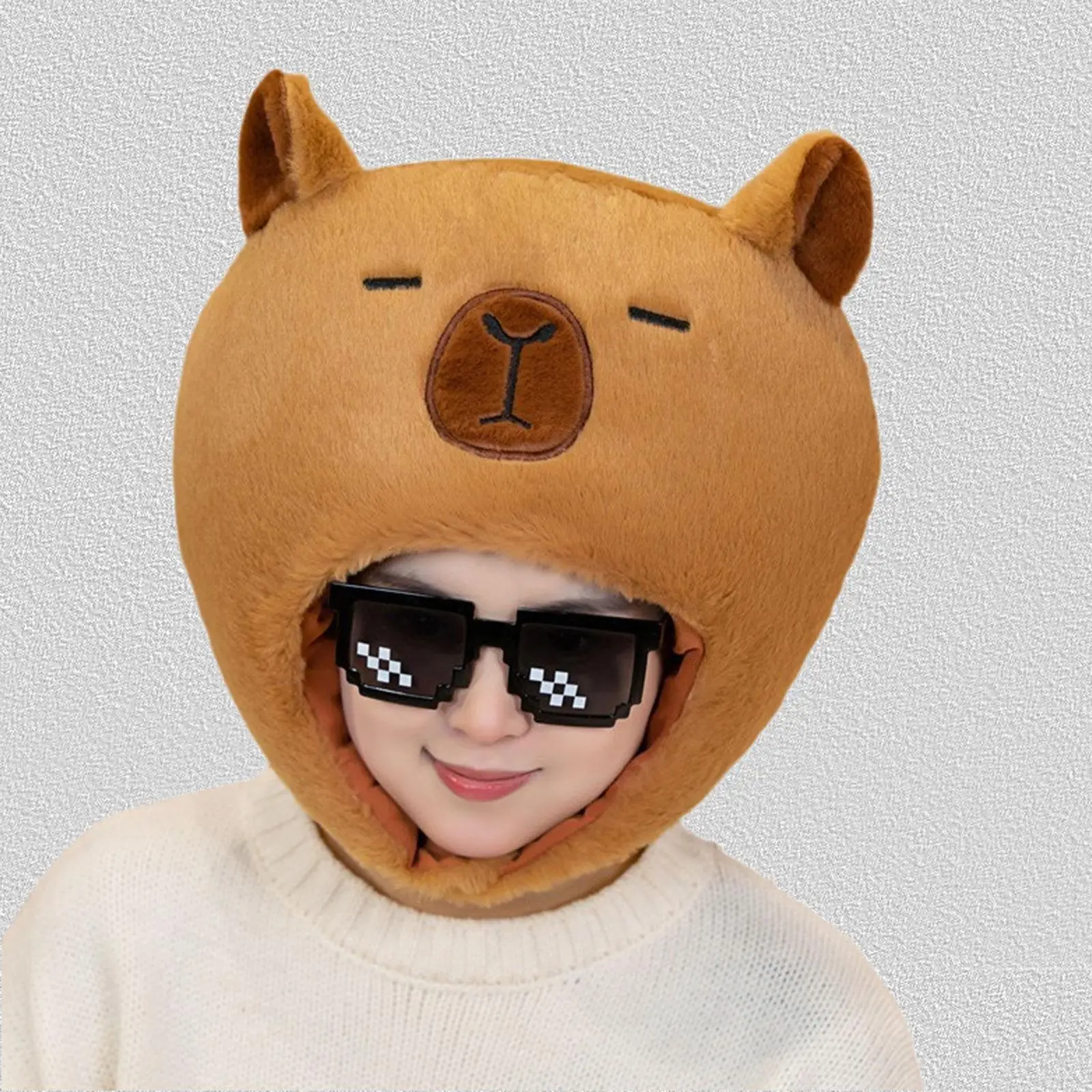 

Capybara Hat Cosplay Funny Headdress Selfie Hat Headwear Gift Creative Cap for