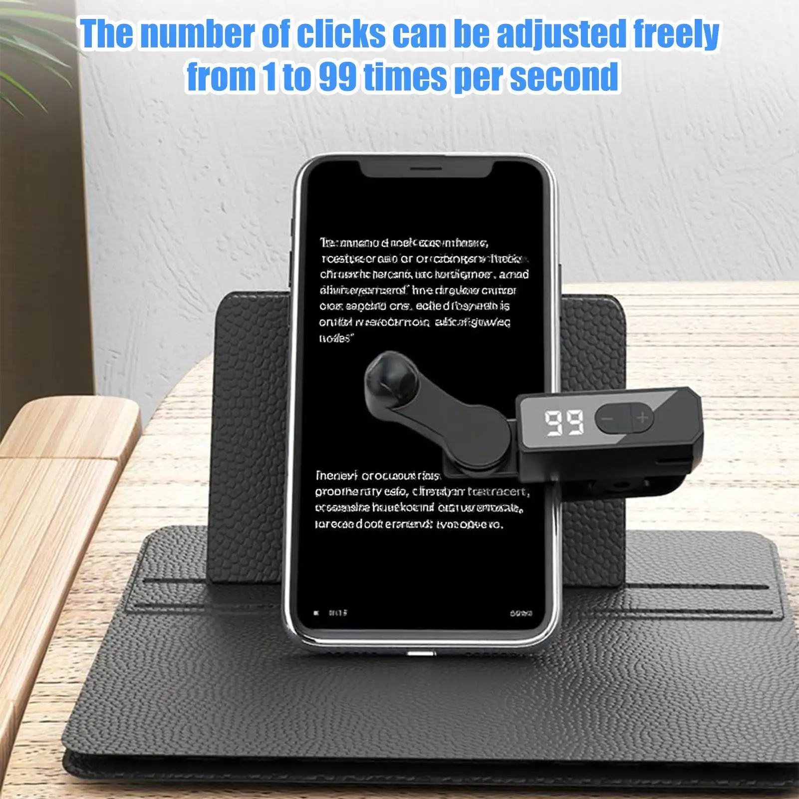 جهاز النقر التلقائي بسرعة قابلة للتعديل للهاتف، جهاز لاسلكي صامت للتسوق، لعبة التمرير، تطبيق الفيديو، لعبة مكافأة المهام