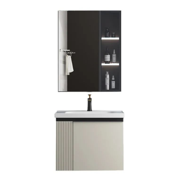 

Manufacturer Modern Simple Toilet Bathroom Cabinet Combination Hotel Solid Wood Integrated