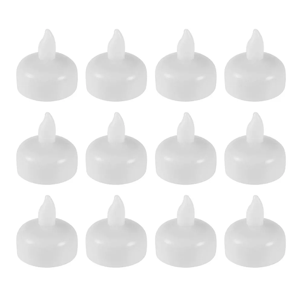 12Pcs LED Floating Tea Lights Waterproof Flameless Lights Water Sensor Auto Ignition for Wedding Beach Garden Party
