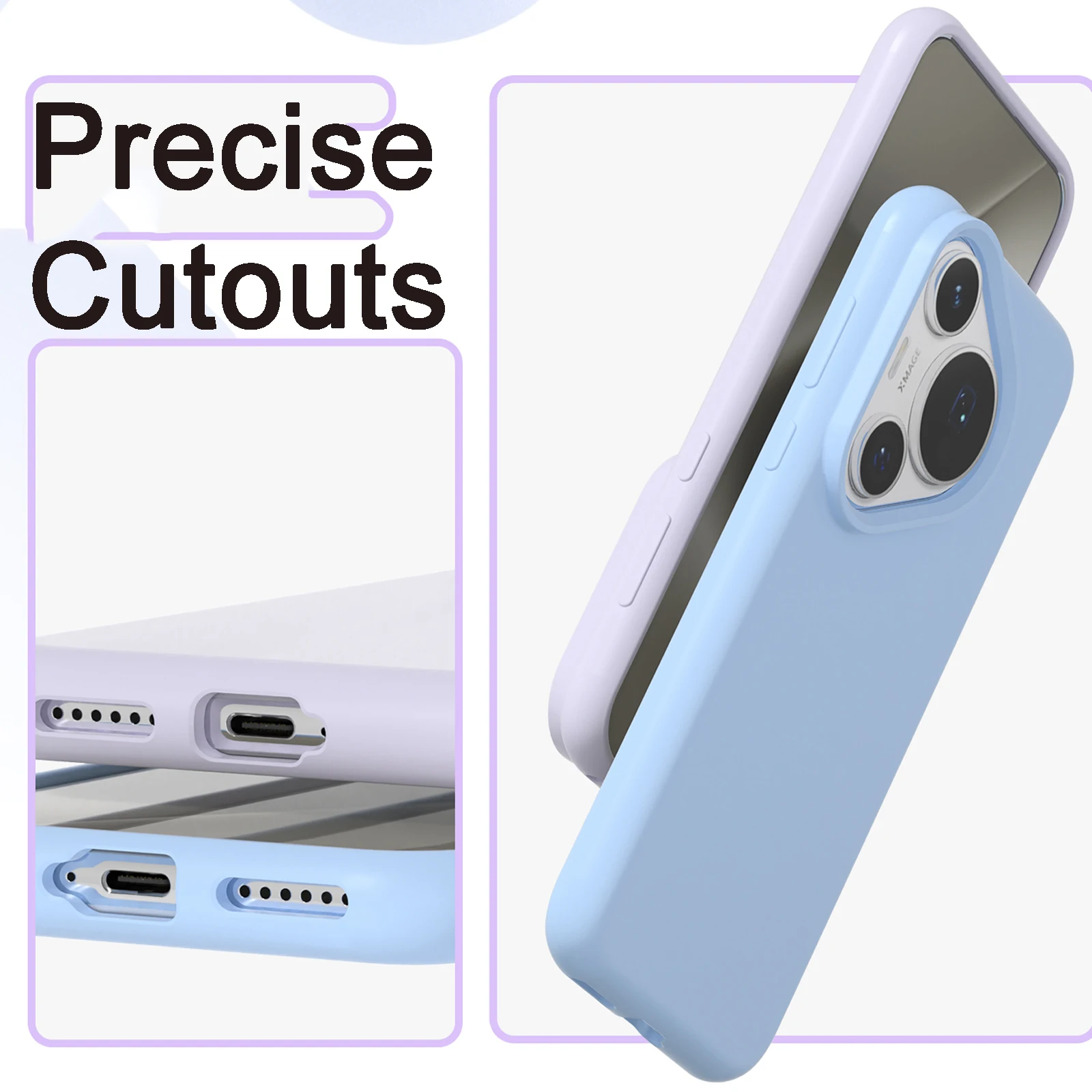 Shockproof Soft Liquid Silicone Case For Huawei Pura 70 Pro 80 Ultra 90 Pro Max, Slim Skin Fleece Lining Protection Phone Cover
