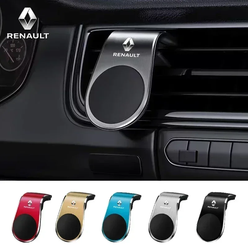 Magnetic L-Type Logo Car Phone Holder Car Smartphone Stand Clip For Renault Megane 2 3 Clio Scenic Duster Kaptur Captur Logan