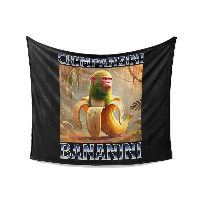 Gaslight Gatekeep Girlboss Chimpanzini Bananini Throw Blanket for Women Men Girls Boys Kids Pets Dogs Cats Couch Sofa