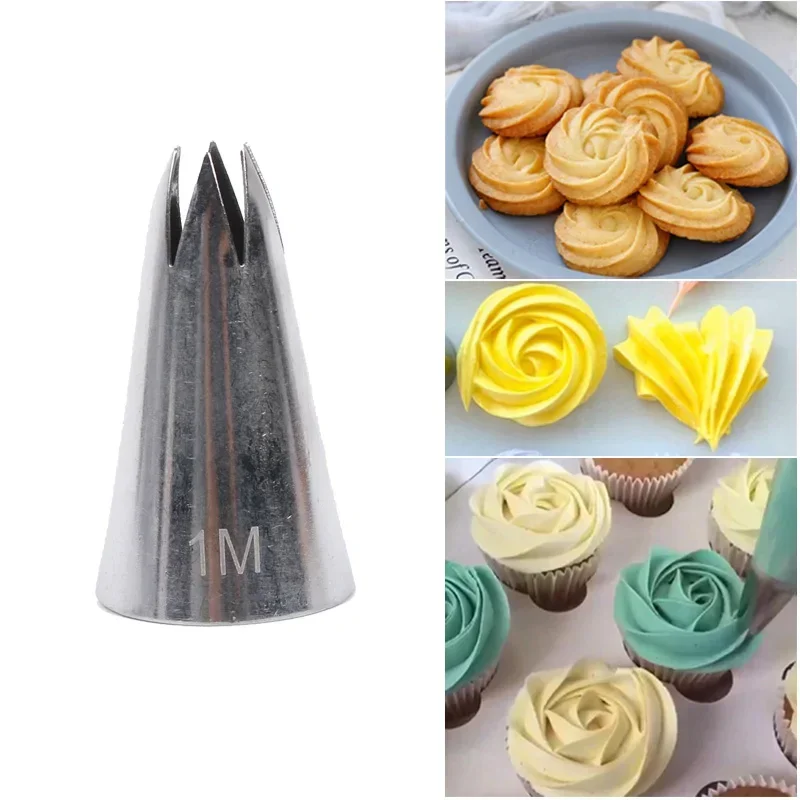 2M#1M#633#Stainless Steel Icing Piping Nozzles DIY Flower Cream Nozzles Cake Decoraitng Tools Chocolate Cupcake Pastry Nozzles image 5