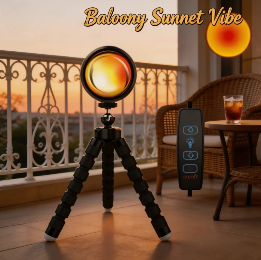 

Sunset Lamp Projector with Flexible Tripod Stand Remote Control Amber LED Night Light for Bedroom Decor Viral Photo Backdrop