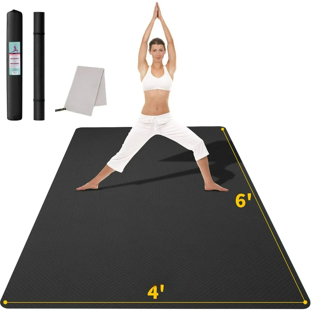 

Large Yoga Mat (6'x 4'), Extra Wide Workout Mat for Men and Women, Yoga Mat Thick 1/3 &1/4 Exercise Mats.