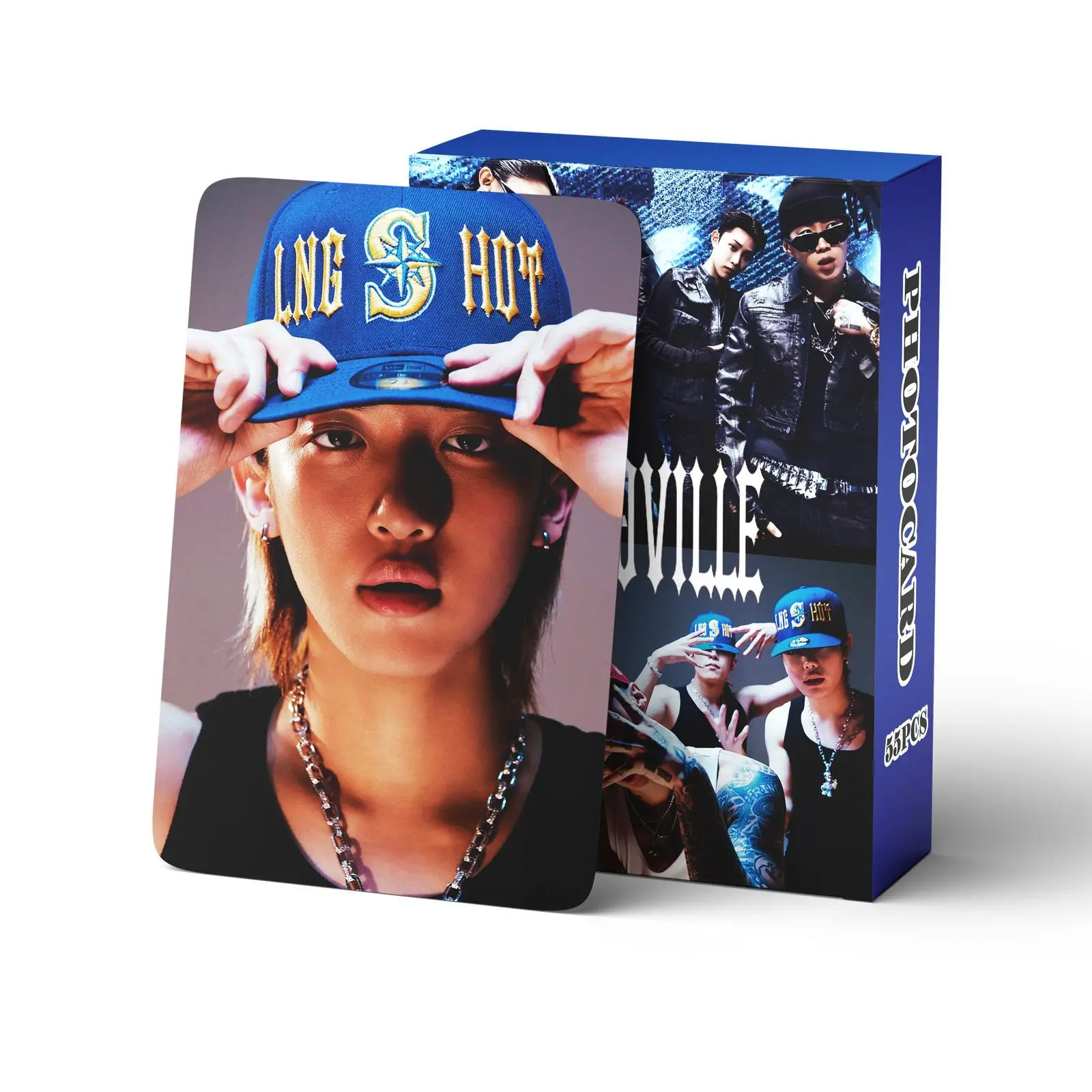 55 piezas LNGSHOT Nuevo Álbum 4SHOVILLE Jay Park Tarjetas Fotográficas Pegatinas Kpop Merch Set de Tarjetas Lomo Tarjetas de Colección para Fans Regalo
