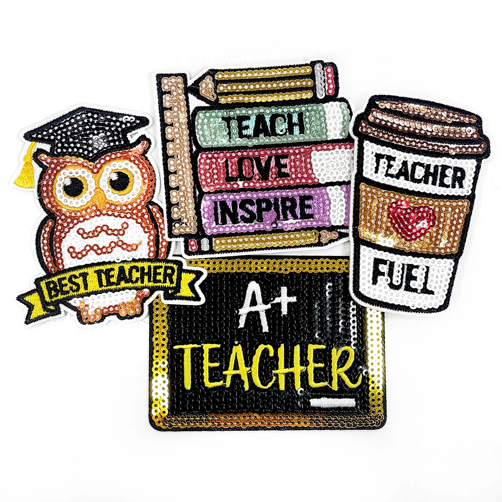 

Вышитая нашивка «Учитель» с совой, термоклеевая, для пришивания, для декора и ремонта одежды, сумок, рюкзаков, аксессуары для рукоделия