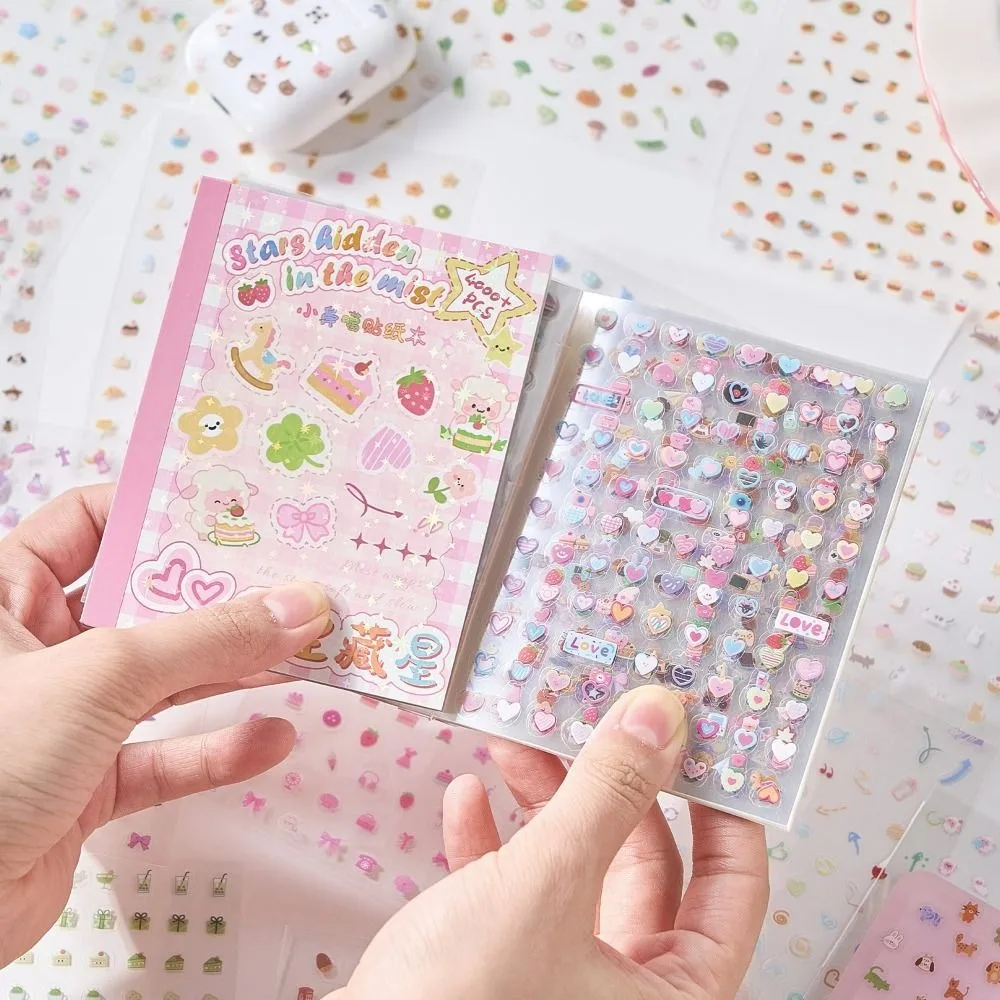 

Cute Mini Nail Sticker Book Cartoon Embossed Diary Stickers Self Adhesive Soft Cup Stickers Art Decoration