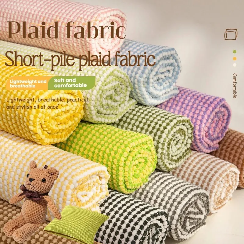 

Мягкая коротковорсовая ткань в клетку для шитья, идеально подходит для изготовления хлопковых кукол ручной работы, декоративных наволочек и домашнего декора.