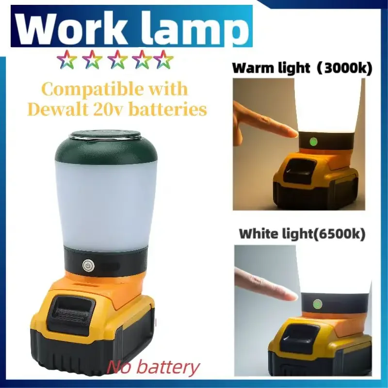 Imagem -03 - Lâmpada Led Portátil para Dewalt Camping Luz Lanterna Tent Lâmpada da Noite Festa Pesca ao ar Livre Excluindo Baterias