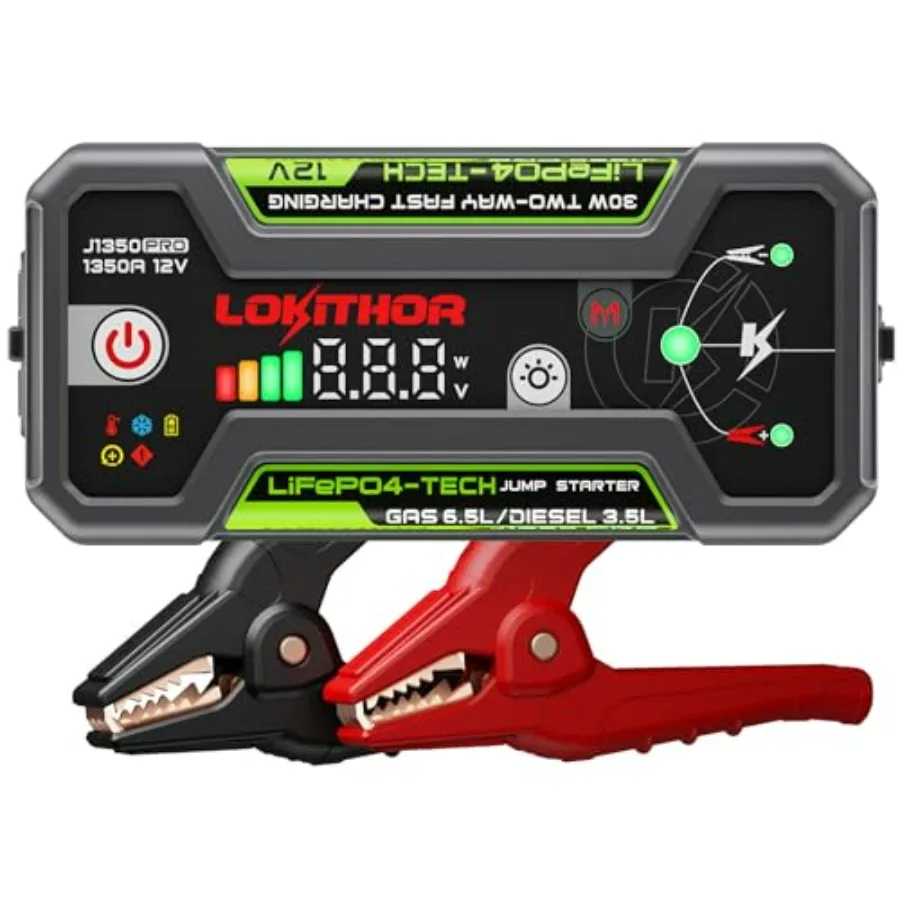 

J1350 PRO Jump Starter with ConnectMax 1350 Amp LiFePO4 Jump Box for 6.5L Gas and 3.5L Diesel Engines Portable Car Jumper Start