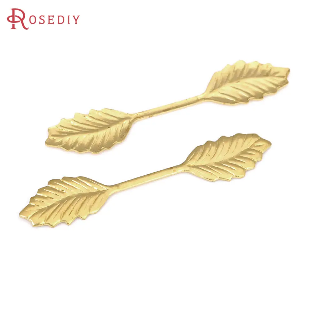 34x7MM 43x14MM Not plated color Brass Decorative Leaves Diy Accessories Jewellery Making Materials Rosediy official-website