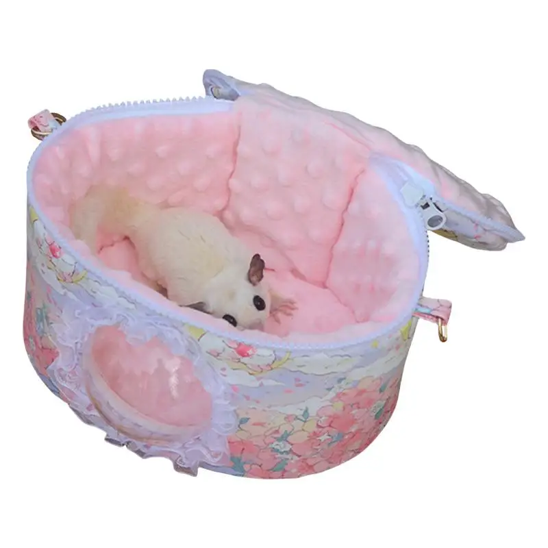 

Переноска для перевозки хомяка, портативная переноска для хомяков, регулируемый плечевой ремень, клетка против царапин для шиншиллы, кролика