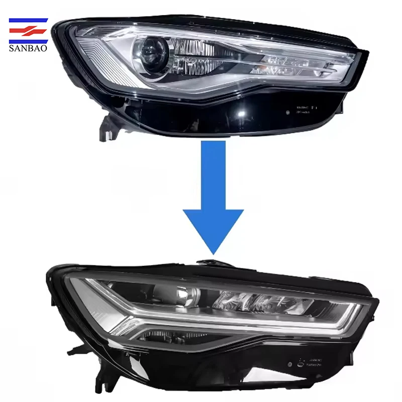 2026 2026 Factory Direct Sales LED Modified Headlights for Audi A6 16-18 Easy Plug-in HID Upgrading