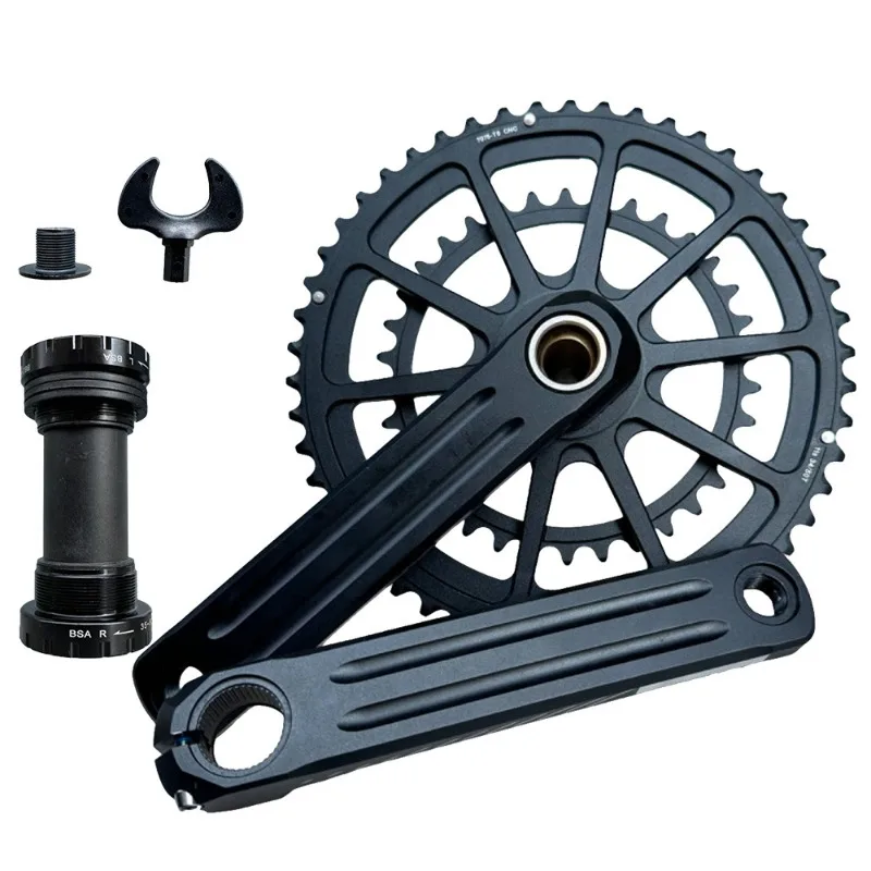 

Road bicycle hollow integrated crank tooth plate 34T50T tooth suitable for 9 speed 10 speed 11 speed 165mm