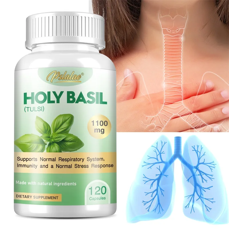 

Holy Basil Capsules - Promotes Respiratory Health, Boosts Immunity, Replenishes Energy, and Improves Occasional Insomnia