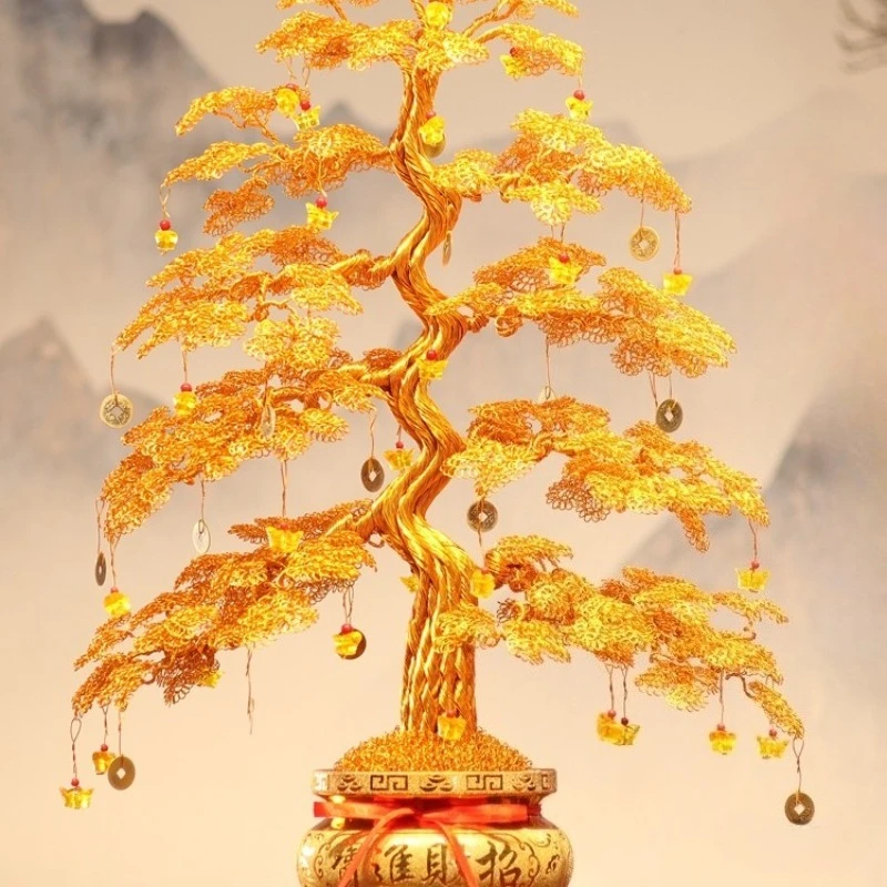 

Wealth Tree Handmade Weaving Money Tree Crafts Home Decoration housewarming new home opening gifts ornaments decoration