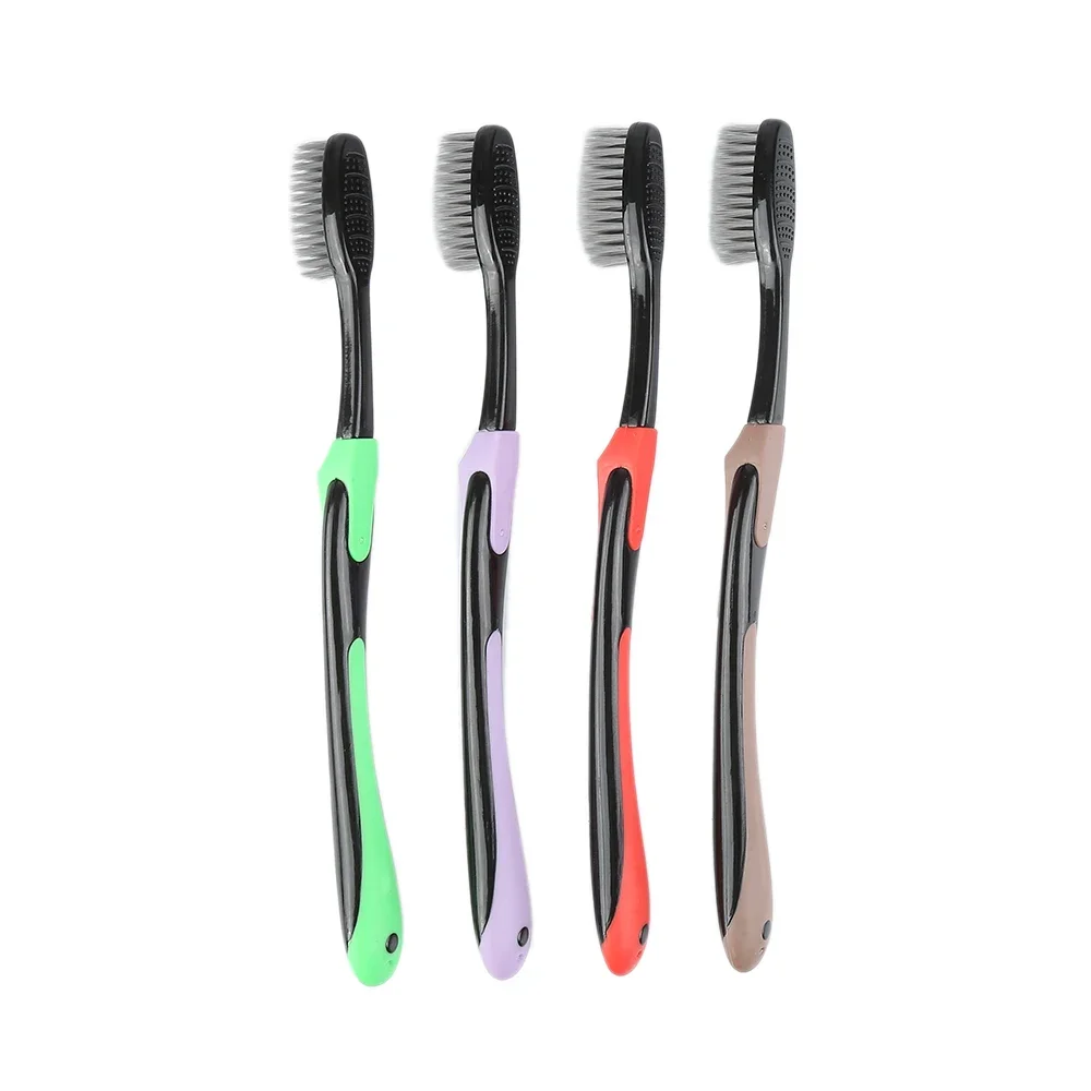 Brosse à dents manuelle en bambou ultra doux, hygiène buccale, brosse à dents anti-favorable avec têtes noires, outil de nettoyage des dents