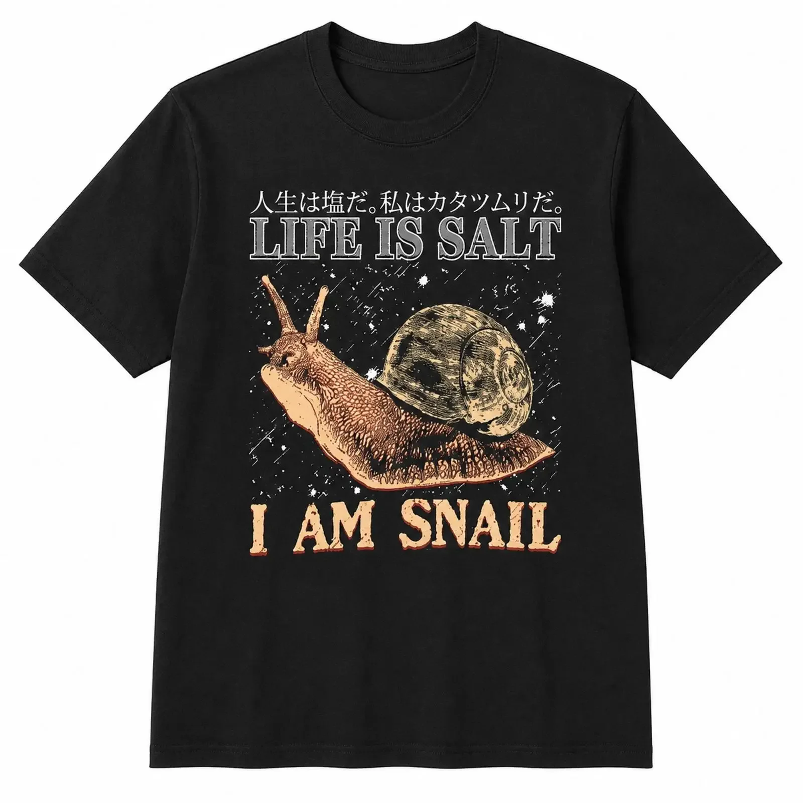 Funny Snail T Shirt Vintage Japanese Style Animal Humor Lover Image 1 of 4 vintage Washed Stylish Slightly fashion Unisex Soft