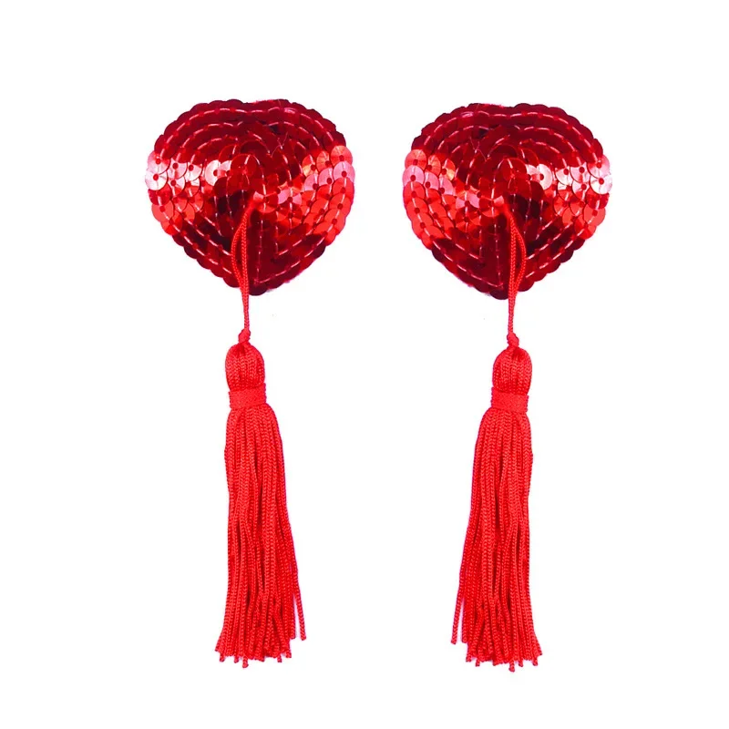 Autocollants auto-adhésifs en forme de cœur pour femmes et couples, couverture de seins, soutien-gorge, sexy, paillettes, gland, jouets sexuels