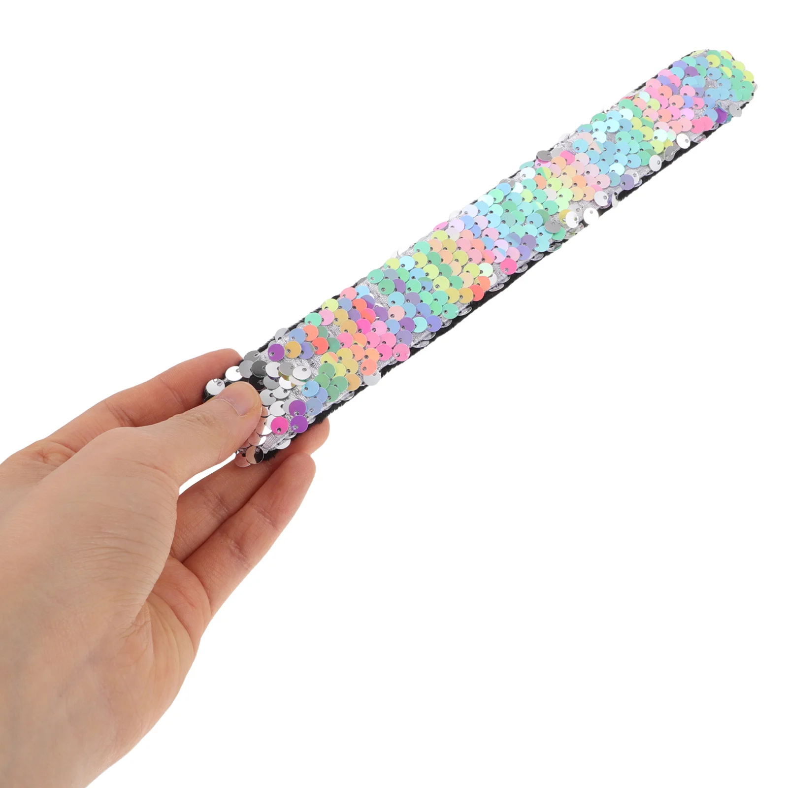 

2Pcs Sequin Slap Bracelets Glitter Soft Bangles Large Fit Snap Wristbands for Birthday Party Classroom Rewards Easter