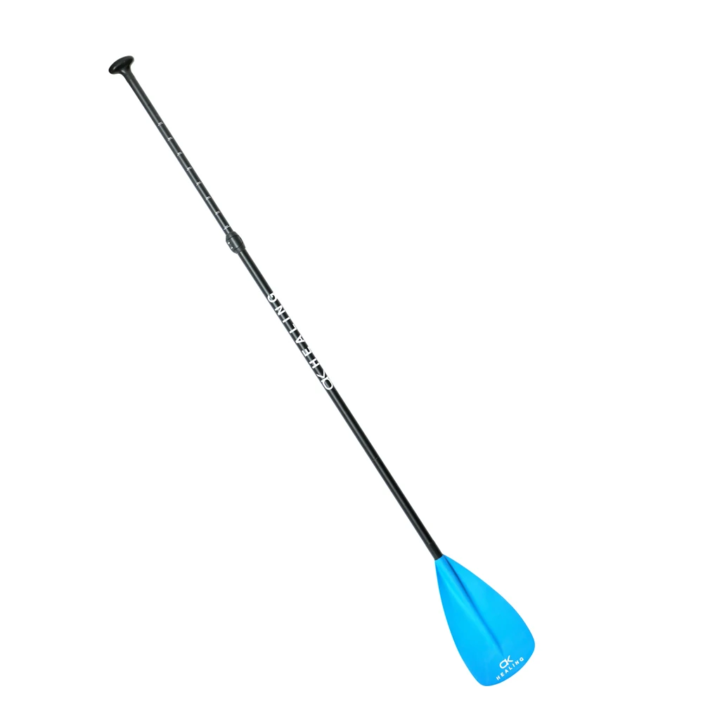 4 قسم الأزرق الألياف الزجاجية خفيفة الوزن رمح سوب مجداف كاياك مجداف مجلس ملحق OEM شعار نفخ