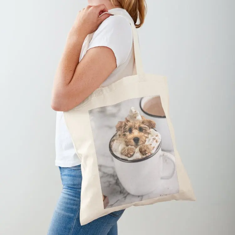 

Cavapoo mocha Tote Bag canvas shopping bag tote bag men's Canvas stote large size bags