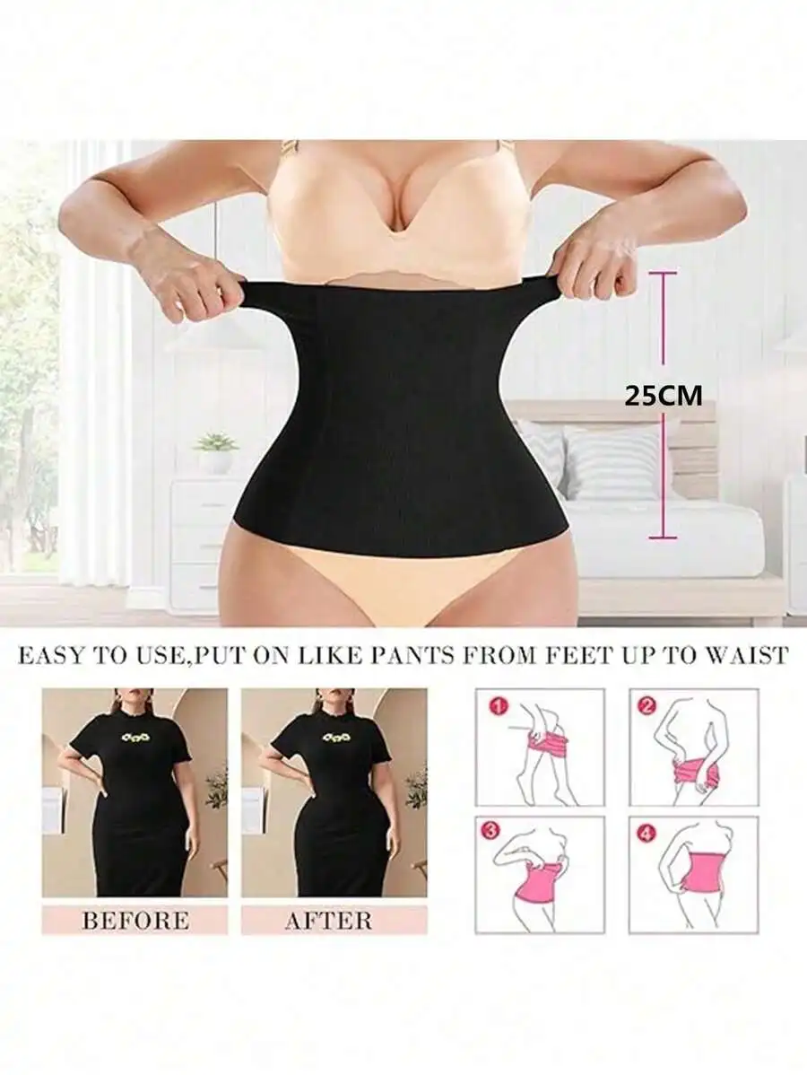 Sports Outdoor 1pc Multicolor Seamless Women's Tummy Control Waist Cincher Belt With Anti-Curl Edge Shapewear Waist Trainer