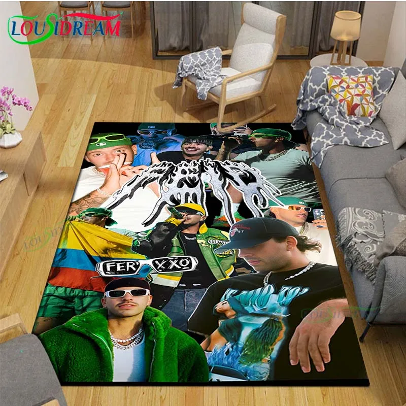 Colombia Pop Singer F-Ferxxo Feid Printed  Carpets Living Room Anti-Skid Area Rug Kids Bedroom Mats Yoga Mat Large Carpet Decor