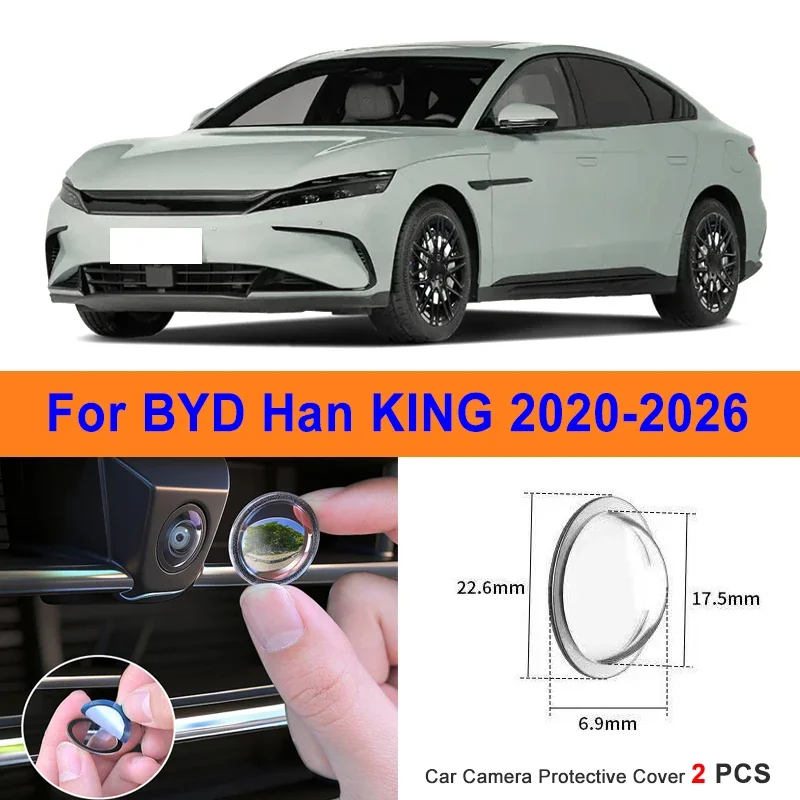 

360 Reverse Image Car Camera Cover Anti-Scratch PC Lens Protector Stickers For BYD Han KING 2020-2026 2Pcs