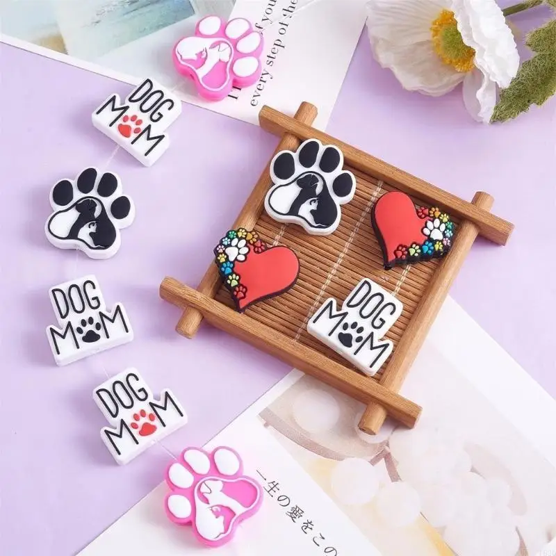 F62D kleurrijke siliconenparels ingesteld voor sleutelhanger maken Brights kleur en vorm tot doe -het -zelf