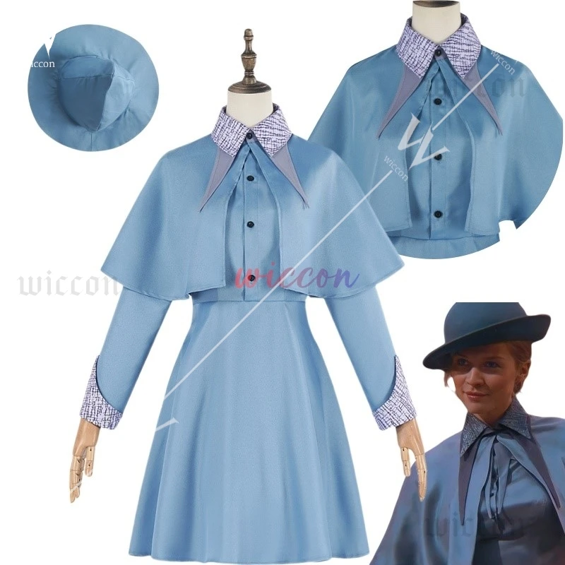 Wizard School Witch Isabelle Fleur Delacour Cosplay Costume Beauxbaton Magic Women School Uniform Hat Dress Suit Adults Children