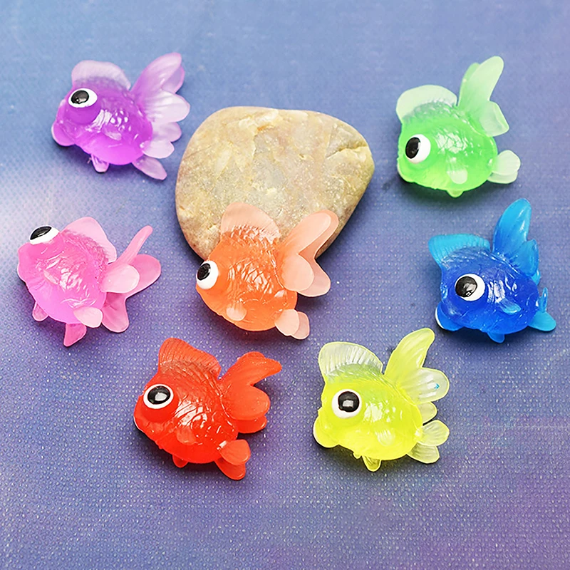 10Pcs Mini Simulation Gold Fish Toy Goldfish Model For Kids Bath Toys Swimming Beach Water Toys Carnival Prizes Gifts