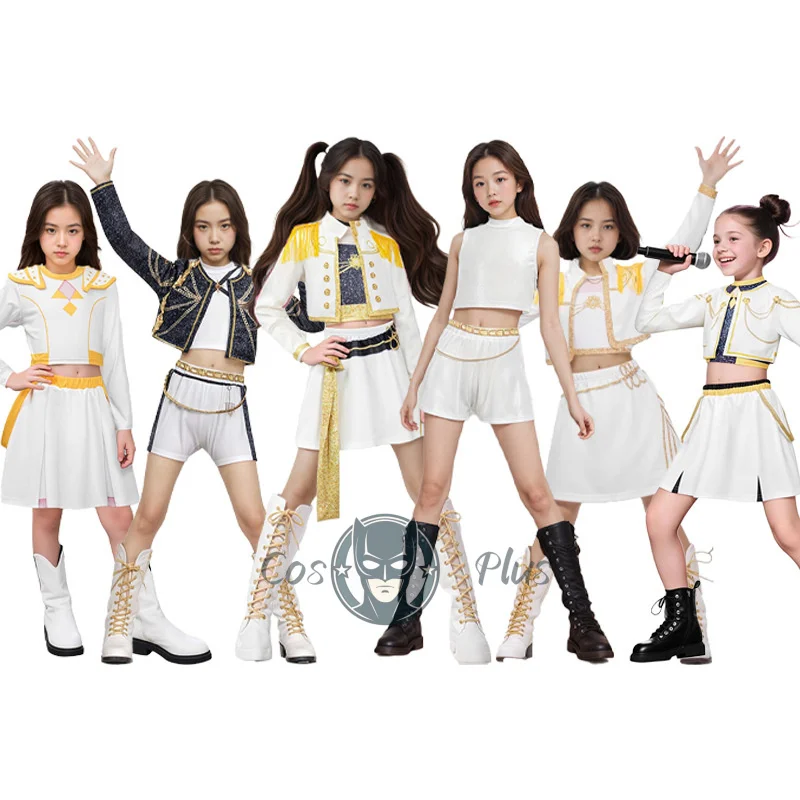 Kpop Demon Hunters Rumi Zoey Mira Costume Cosplay Ragazze Abiti di scena Cartoon Gioco di ruolo Abiti eleganti Festa di Halloween Bambini