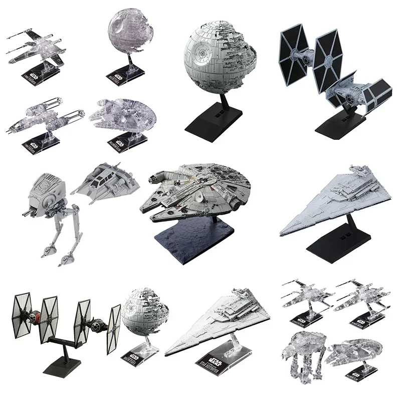 Bandai Original Star Wars Vehicle Model X-wing Interstellar Star Destroyer Millennium Falcon Assembled Model Collection Toys