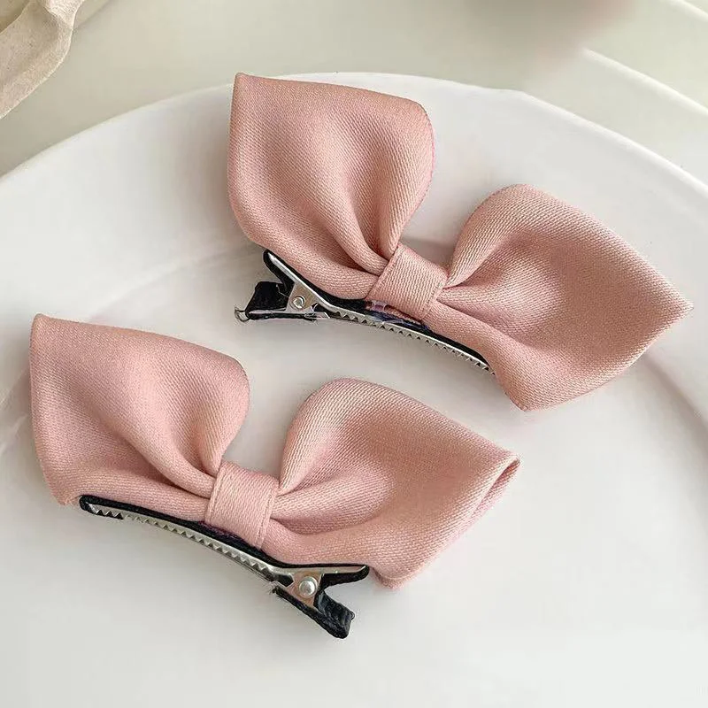 2PCS New Korean Bow Hairpins Children Sweet Headwear Girls Clips Barrettes Cute Hairgrips Hair Accessories