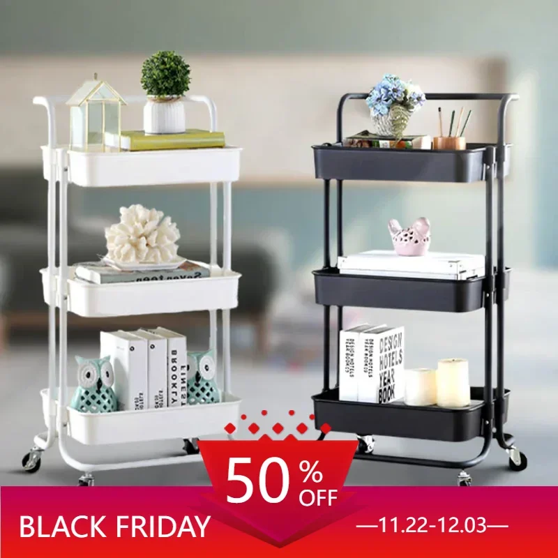 Barbershop Matt Salon Trolley Black Tattoo Medical Bathroom Salon Wheel Trolley Cart Carrello Attrezzi Nail Salon Furniture