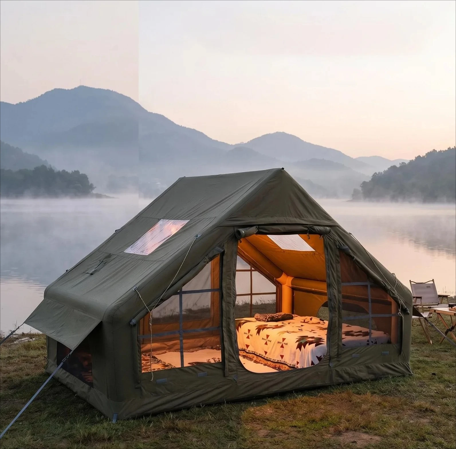 Thick Integrated Auto Inflatable Tent Waterproof UV for Home Backyard Outdoor Short Hiking Travel Camping Furniture