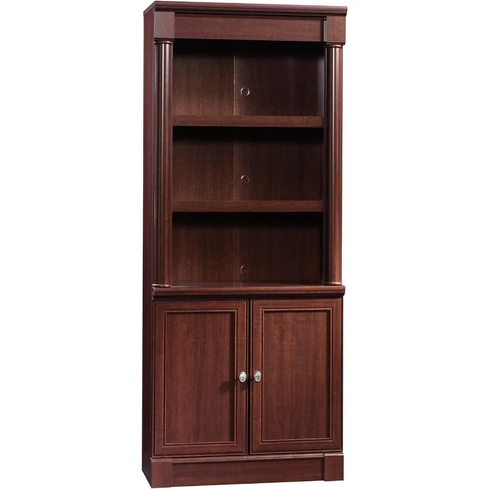 

Book Shelf, Bookshelf with Storage, Library Bookcase with Doors and Adjustable Shelves， Select Cherry