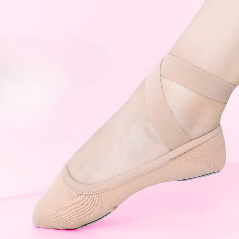 نسيج مرن أحذية الرقص الفتيات لينة وحيد ممارسة حذاء الأطفال اليوغا يطير الحياكة مغطاة قدم أحذية الباليه تشكيل الجسم الأحذية