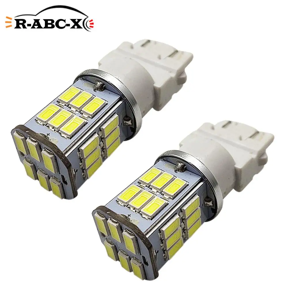 

2PCS 3157 T25 LED Bulb Super Bright 600Lm Super Bright Chip 10-30V Non-Polarity Brake Reverse Tail Turn Signal Light Red White