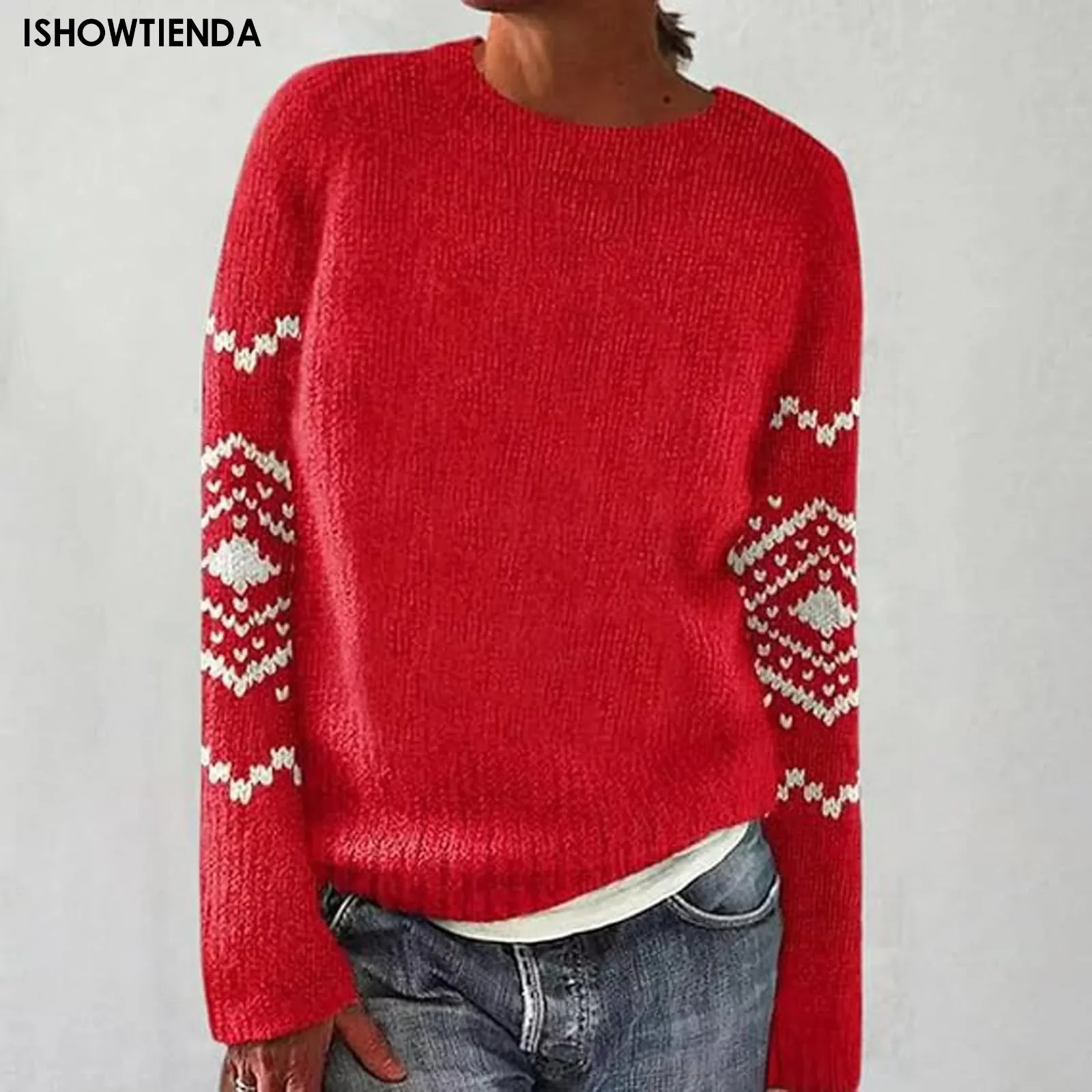 Autunno 2024 Nuovo maglione lavorato a maglia da donna autunno e inverno a righe con maglione girocollo sul fondo donna comoda