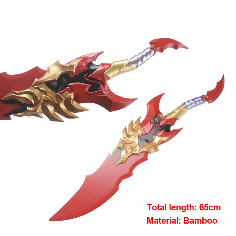 Solo nivelado Katana accesorios de Cosplay con Funda de cuero hoja de bambú juguete espada Anime Hobby colección